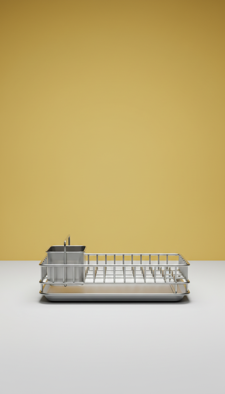 Compact Stainless Steel Dish Rack