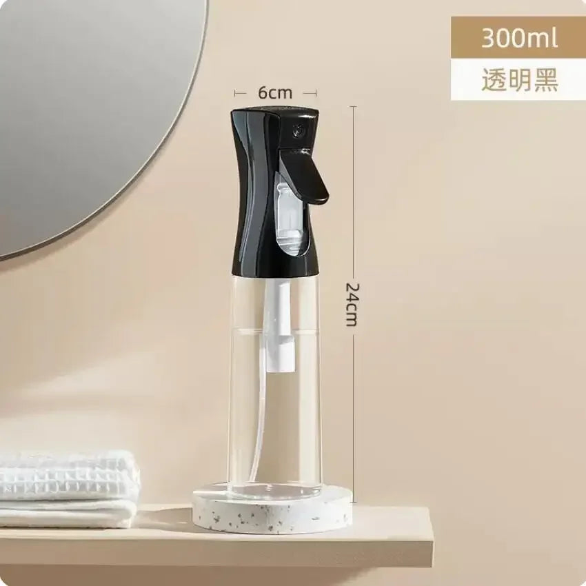 Continuous Fine Mist Spray Bottle – Refillable High-Pressure Water Sprayer for Hair, Barber, Plants, Cleaning & Beauty | Leak-Proof 360° Design