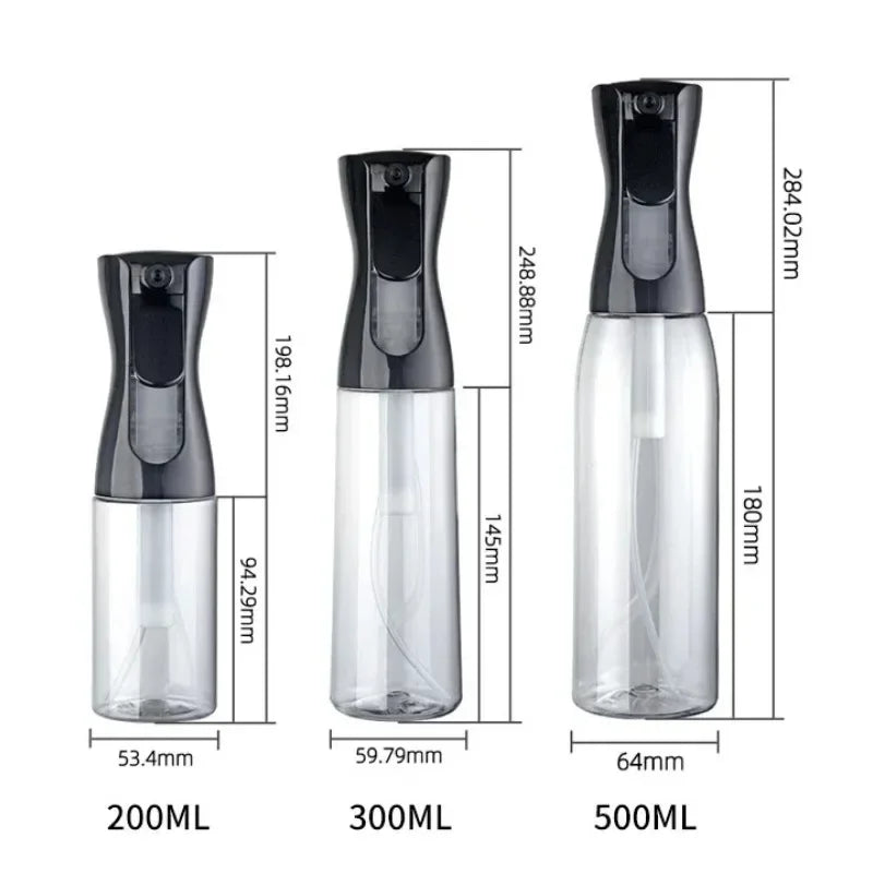 Continuous Fine Mist Spray Bottle – Refillable High-Pressure Water Sprayer for Hair, Barber, Plants, Cleaning & Beauty | Leak-Proof 360° Design