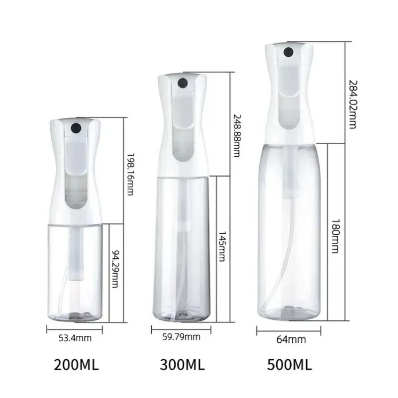 Continuous Fine Mist Spray Bottle – Refillable High-Pressure Water Sprayer for Hair, Barber, Plants, Cleaning & Beauty | Leak-Proof 360° Design