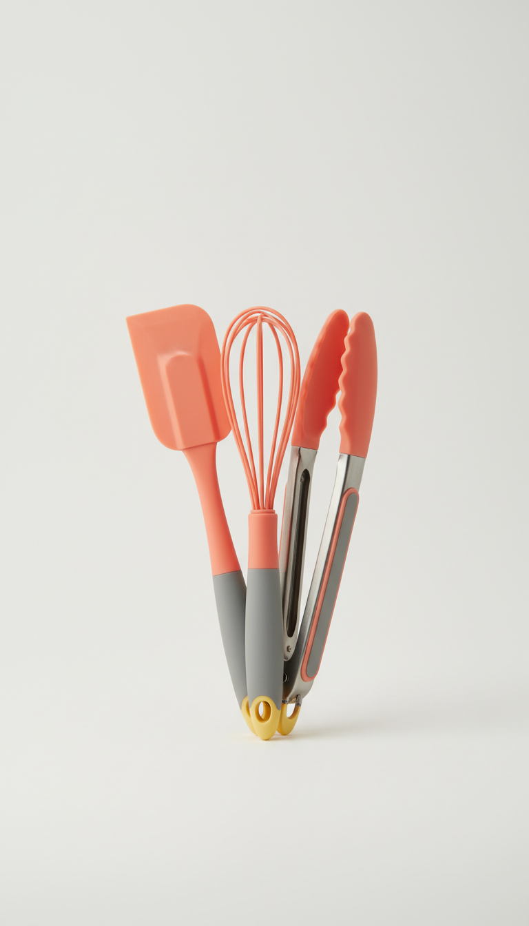 Coral Pop Silicone Utensil Set