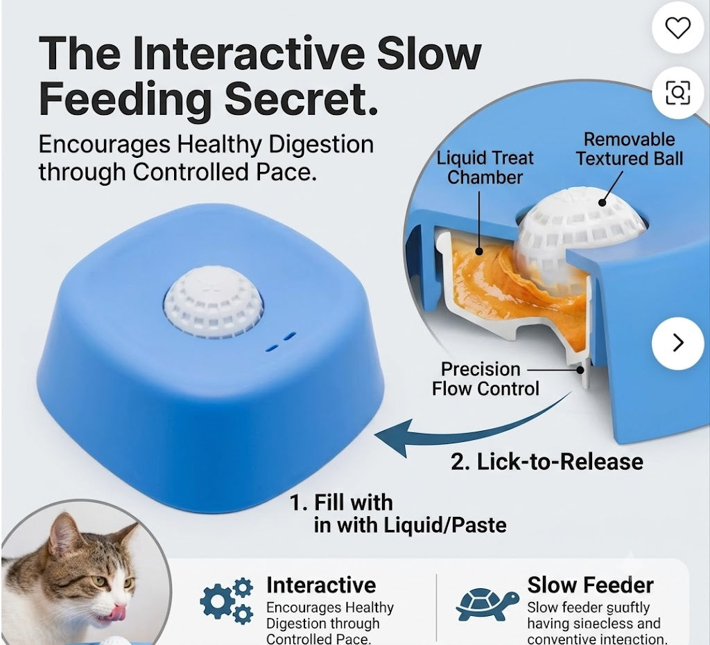 Interactive Slow Feeder Dog Lick Bowl – Perfect for Yogurt, Peanut Butter & Bone Broth | Non-Slip Enrichment Bowl That Slows Eating, Reduces Anxiety & Keeps Dogs Entertained